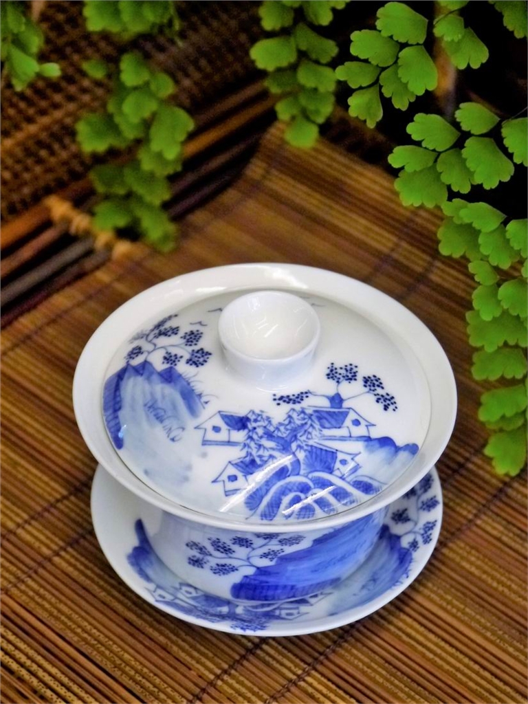 茶道具 青花 山水紋 嘉慶年製 款 蓋置 DT336 才青生活藝術風,茶席,茶道具專門店,茶具,茶壺,台灣茶,茶葉,茶筅